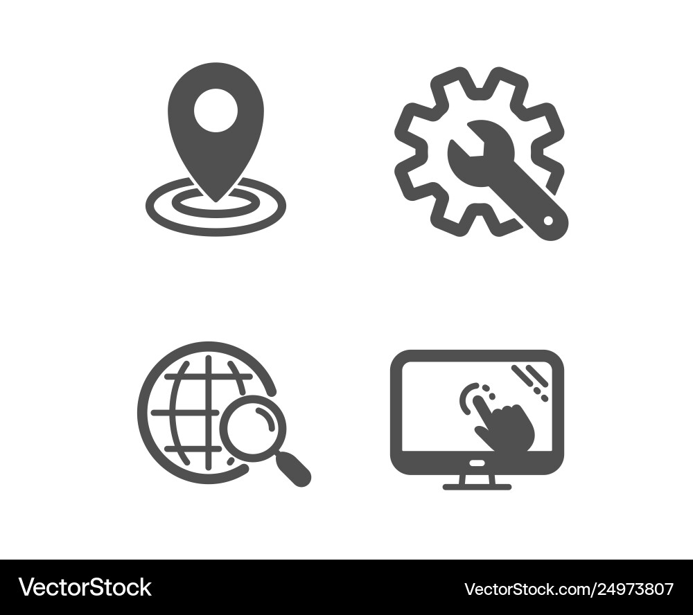 Customisation web search and location icons Customisation web search and location icons vector image
