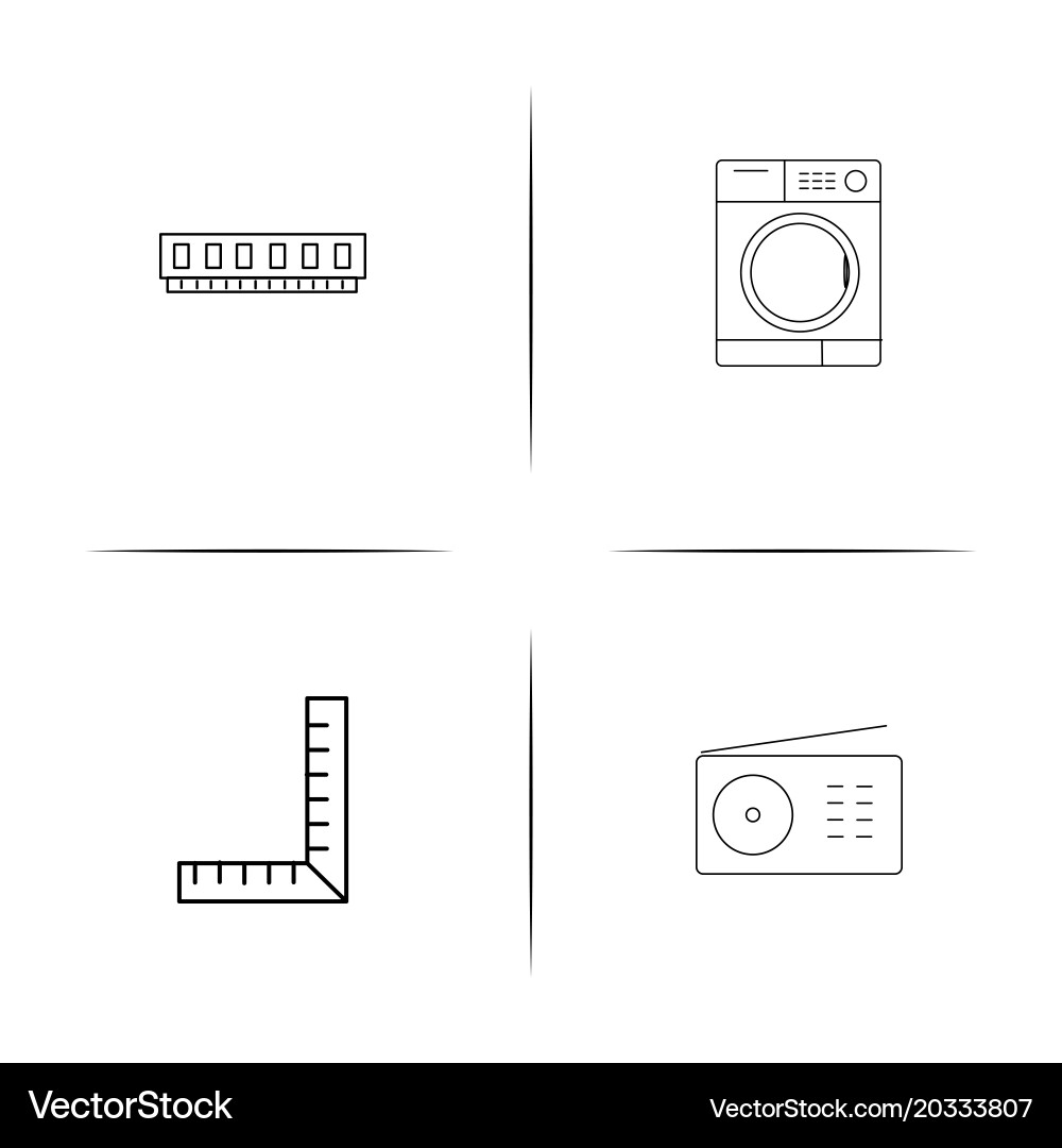 Devices simple linear icon setsimple outline icons vector image