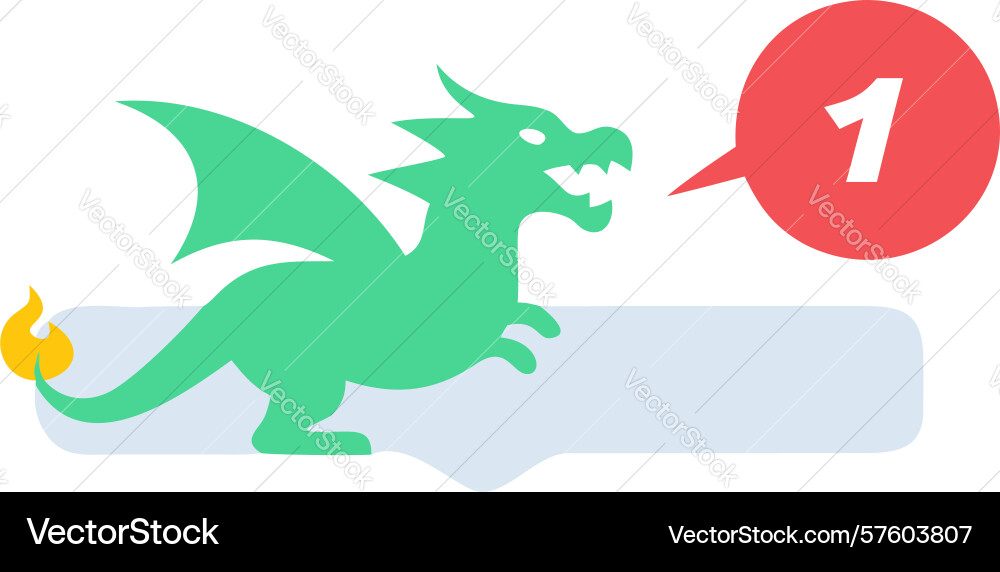 Dragon notification icon design generative ai vector image