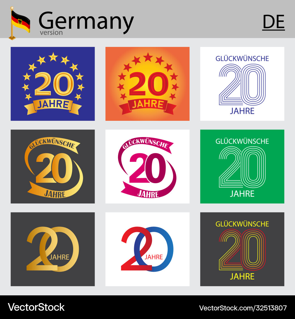 German set number 20 templates German set number 20 templates vector image