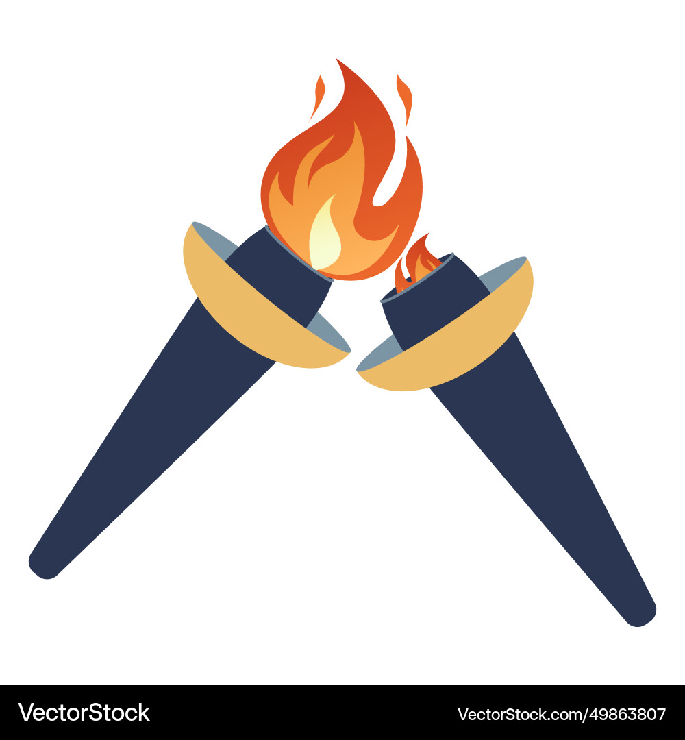 Ignition of a torch from another transfer Ignition of a torch from another transfer Vector Image