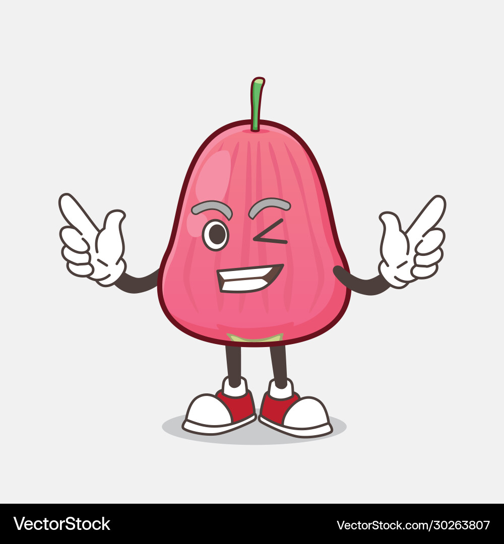 Java apple cartoon mascot character with winking vector image