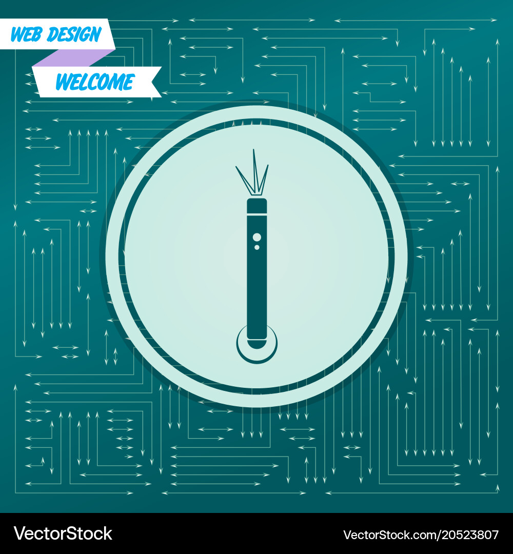 Laser Pointer Icon with Arrows vector image