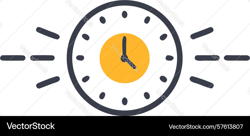 Minimalist clock with horizontal lines design vector image