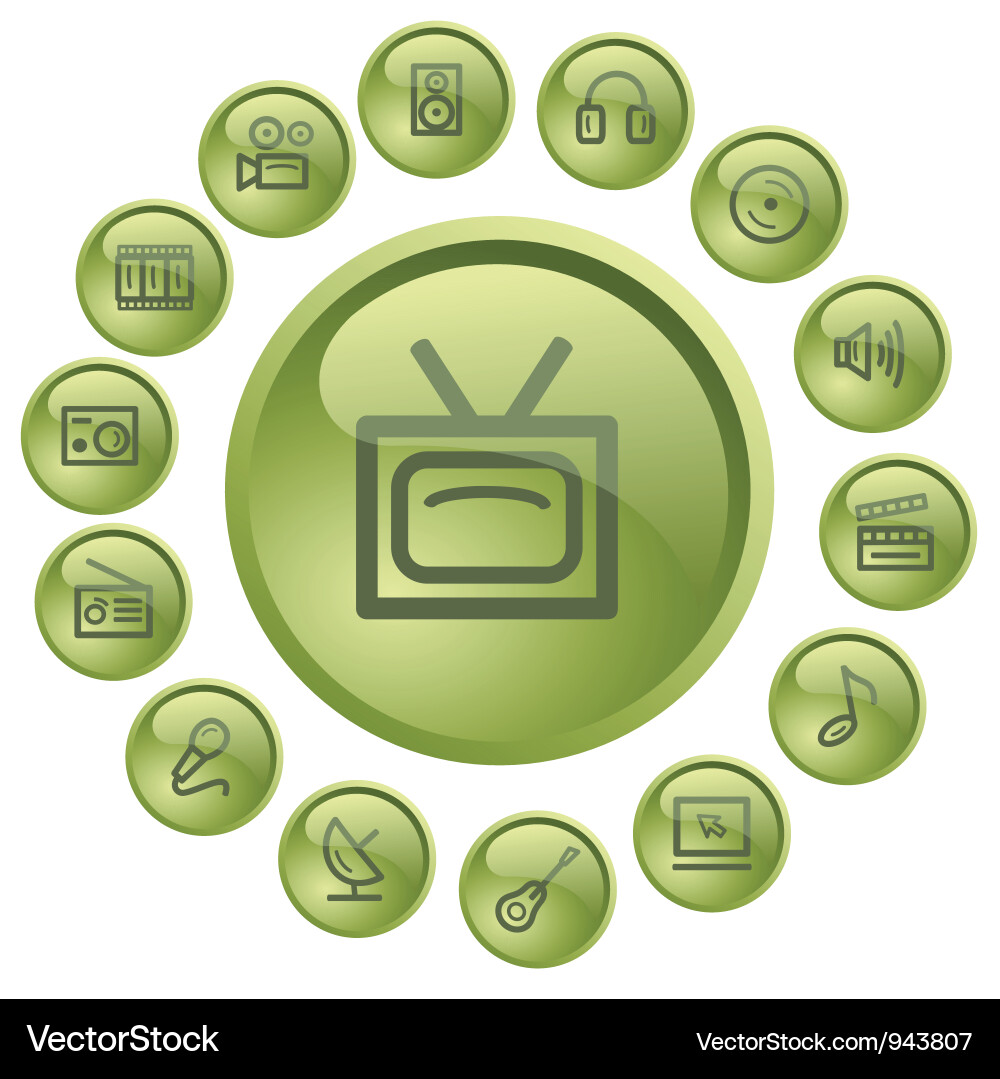 Multimedia buttons vector image