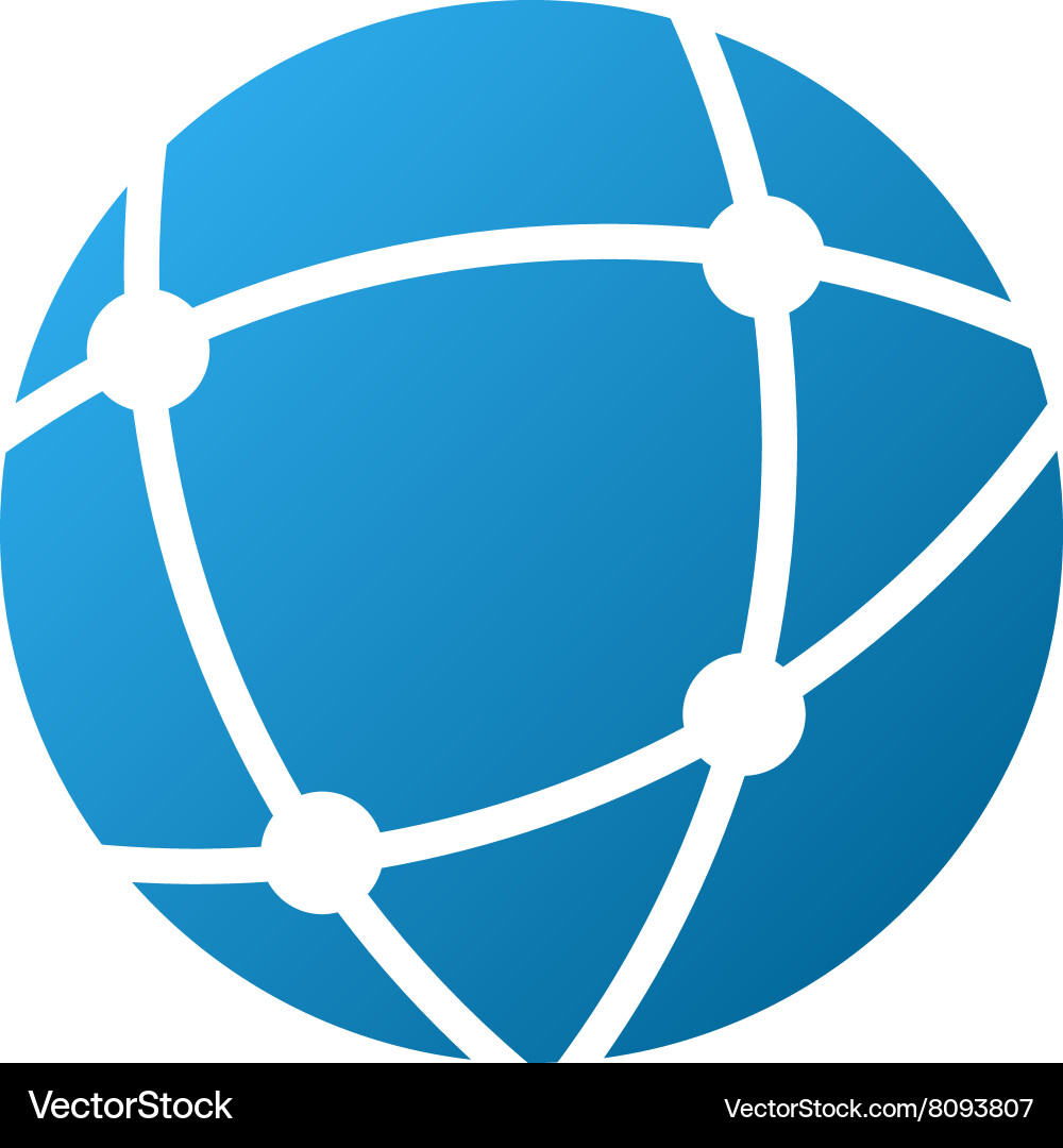 Network sphere gradient icon vector image