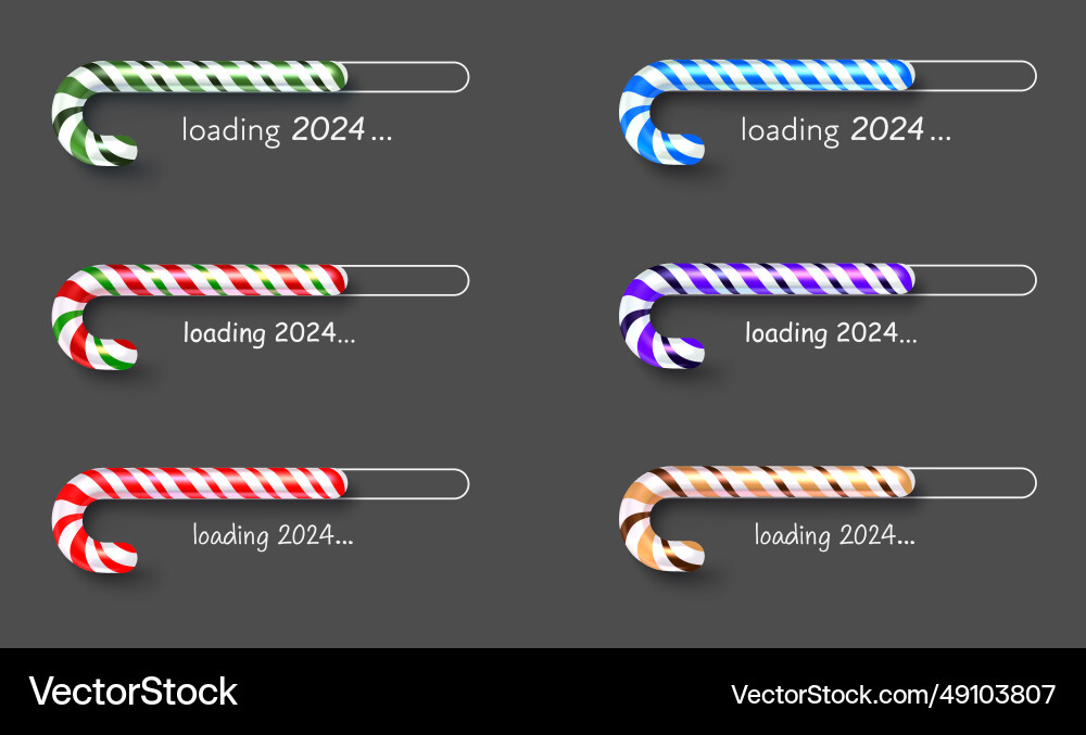 New year set of colorful shiny loading bars made New year set of colorful shiny loading bars made vector image