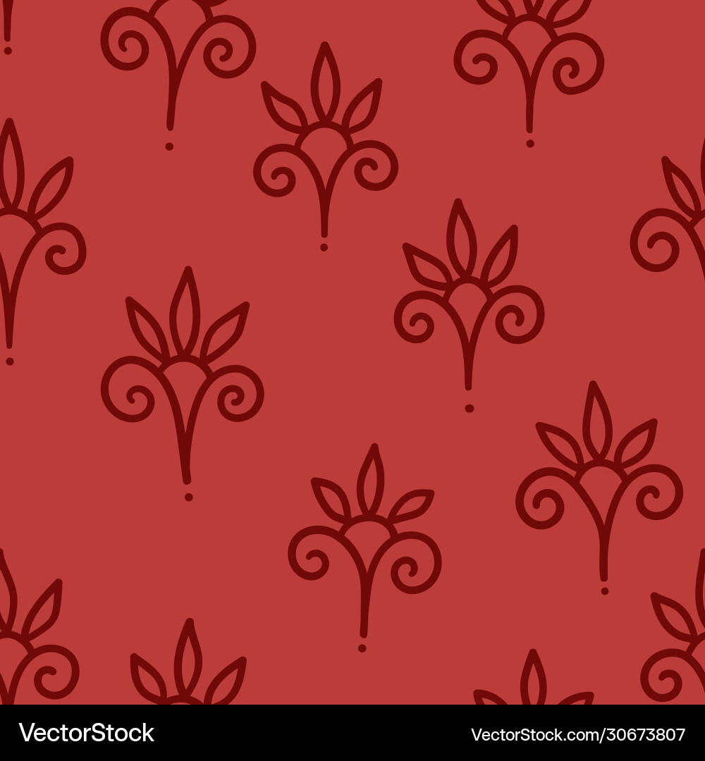 Seamless pattern with simple elegant elements red Seamless pattern with simple elegant elements red vector image