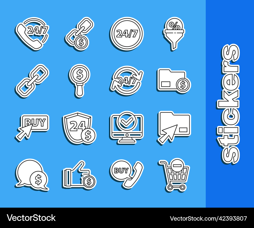 Set line remove shopping cart cursor click Set line remove shopping cart cursor click Vector Image