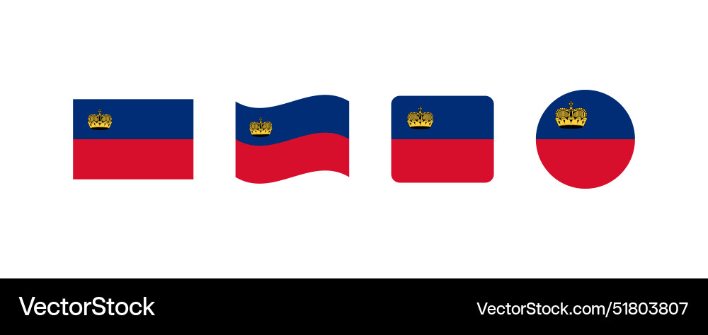 Set of liechtenstein flags collection Vector Image