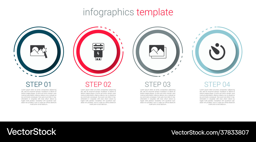 Set photo retouching camera flash frame Set photo retouching camera flash frame vector image