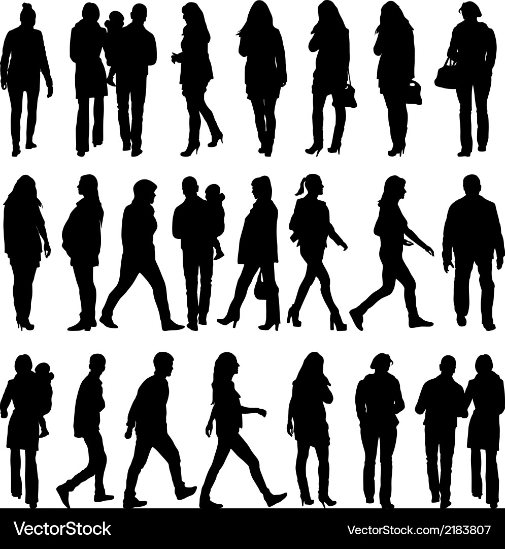 Silhouettes of People Vector Image
