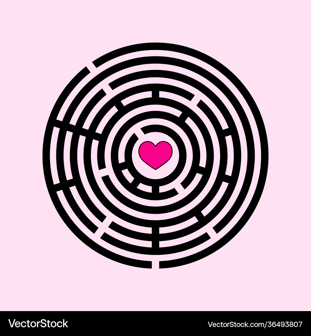 Simple maze template isolated circle labyrinth Simple maze template isolated circle labyrinth Vector Image