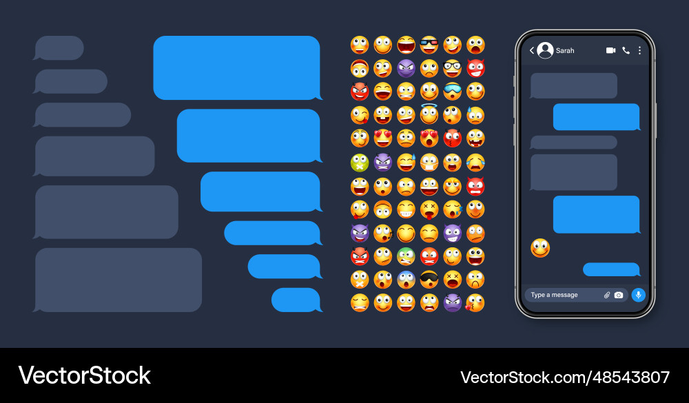 Smartphone messaging app user interface Smartphone messaging app user interface vector image