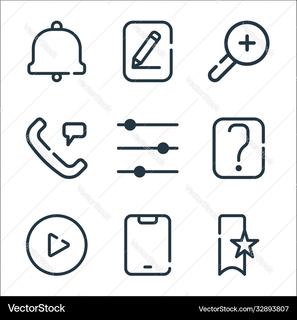 Ui master line icons linear set quality Ui master line icons linear set quality vector image