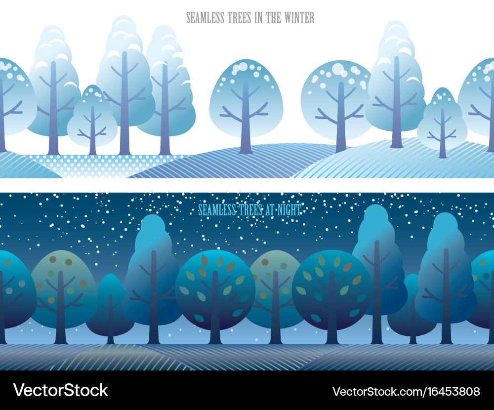 A seamless trees set Vector Image