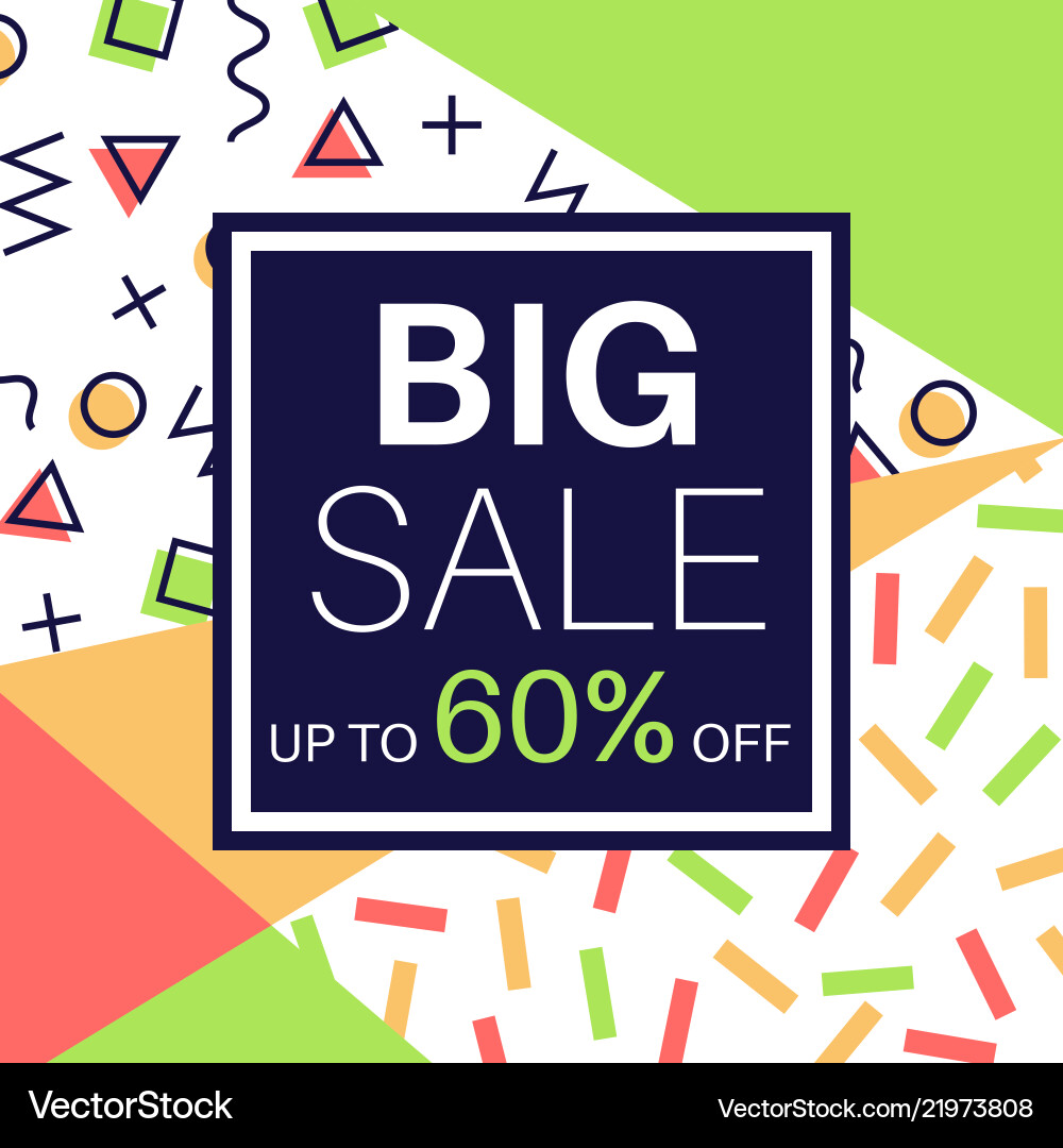 Big sale promotional design poster with discount Big sale promotional design poster with discount vector image