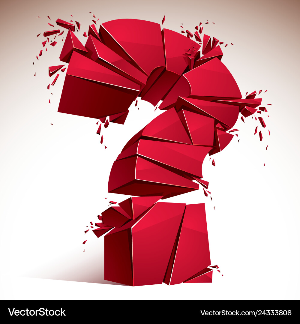 Broken question mark exploding query breaking Broken question mark exploding query breaking vector image