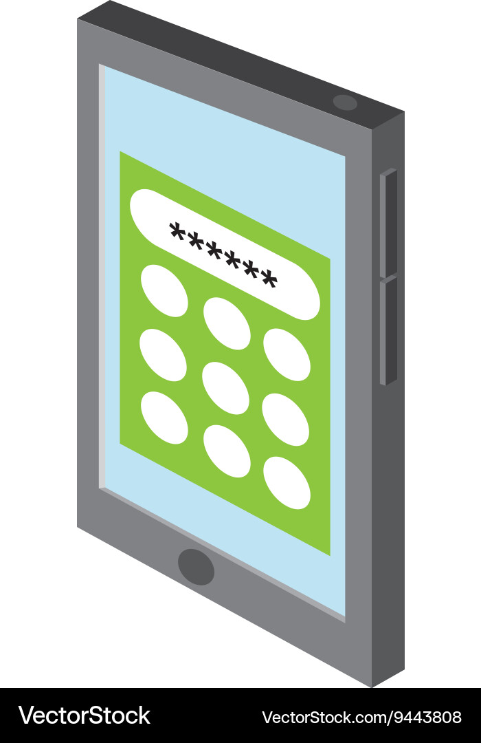 Cellphone with password vector image