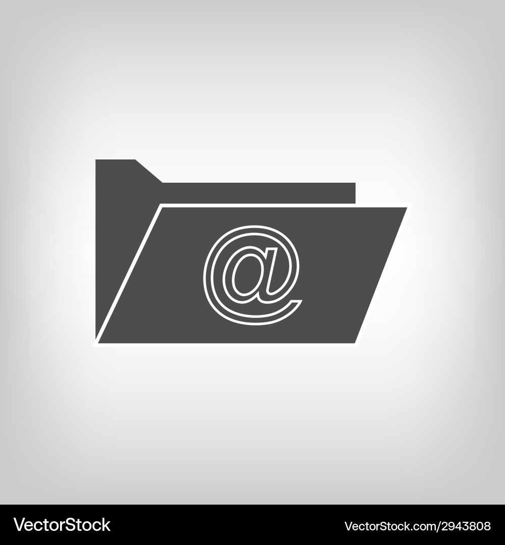 Computer folder with mail sign vector image