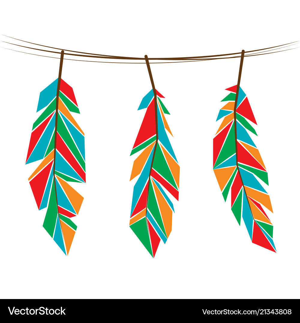 Feathers color set Feathers color set vector image