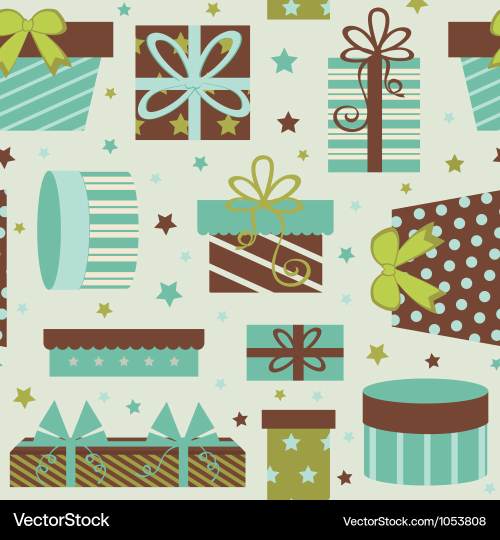 Gift Boxes Seamless Pattern Vector Image