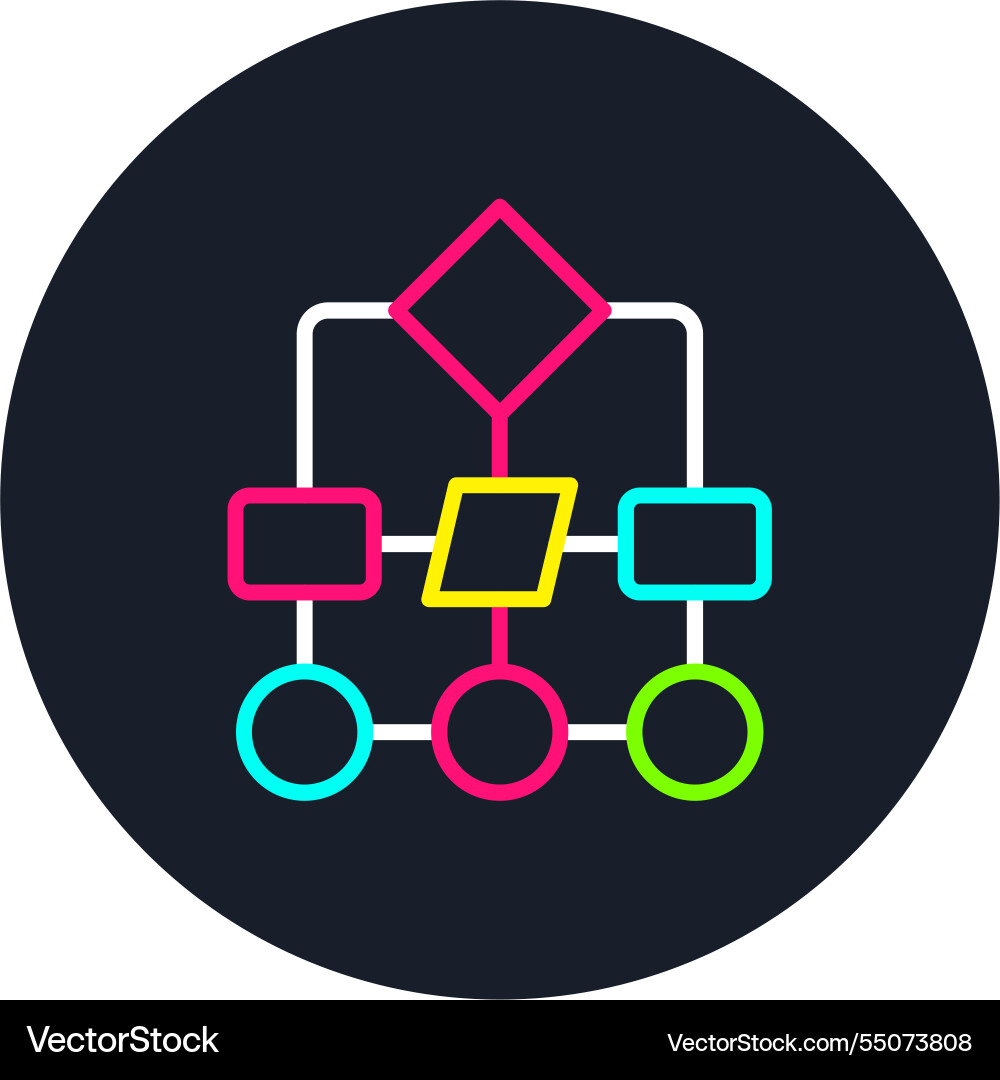 Hierarchical structure line multi color icon Vector Image