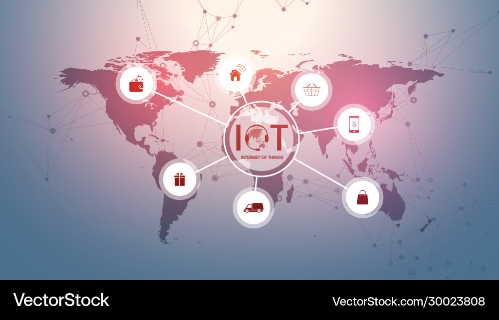 Internet things iot and networking concept Internet things iot and networking concept vector image