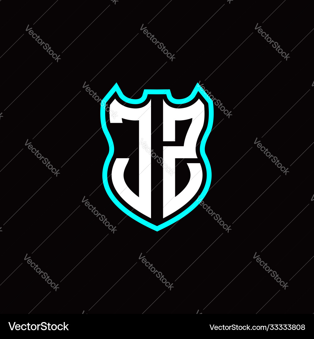 J z initial logo design with shield shape J z initial logo design with shield shape vector image