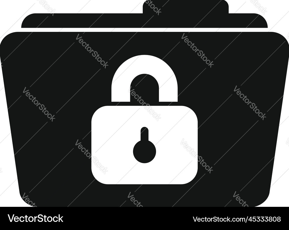 Lock folder icon simple cipher data Lock folder icon simple cipher data vector image