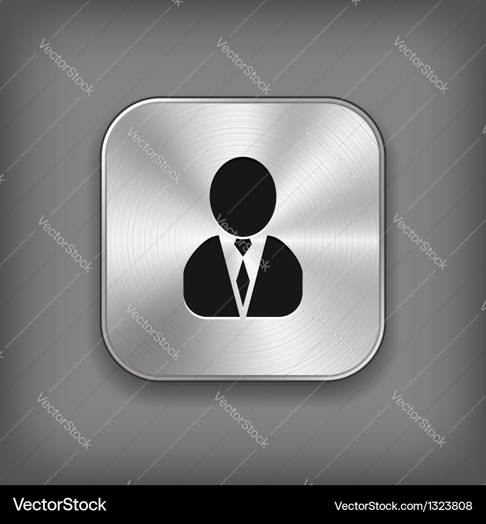 Metal App Button - User Icon Vector Image