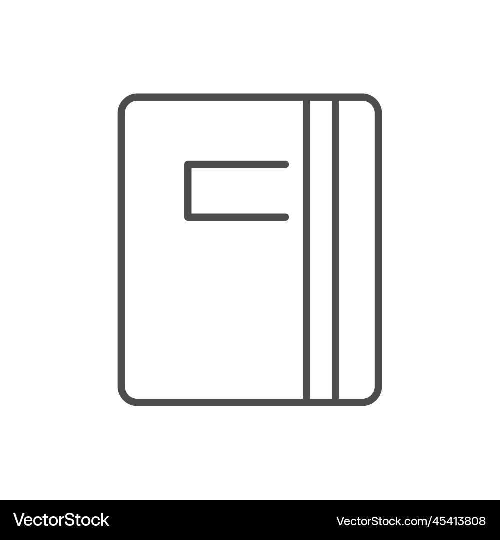 Notebook or diary line icon Vector Image