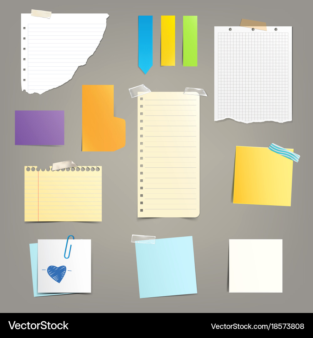 Paper Notes and Reminders Vector Image