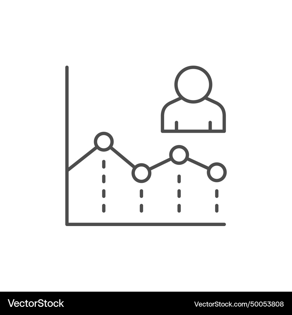 Person graph line outline icon vector image