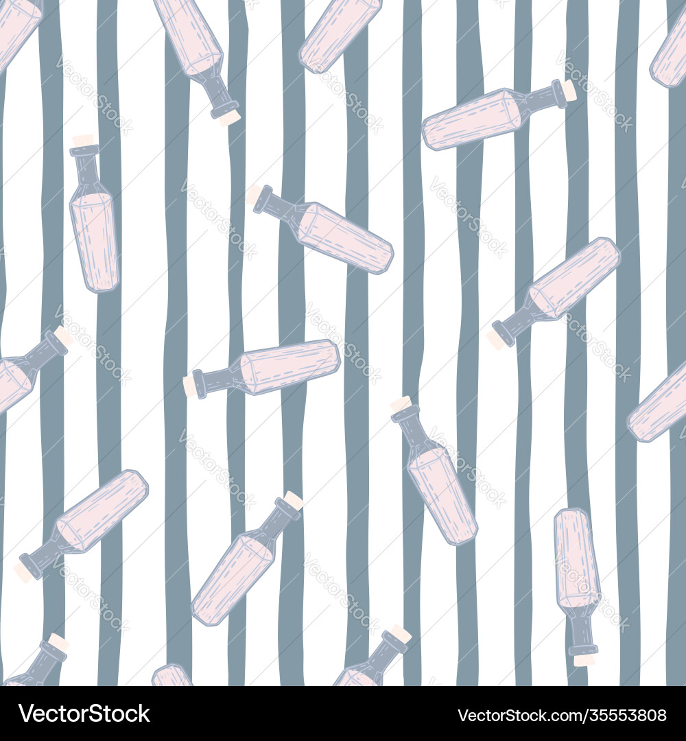 Random seamless alchemy pattern with little flask Random seamless alchemy pattern with little flask Vector Image