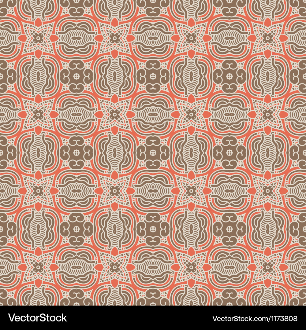 Retro Damask Pattern Background Vector Image