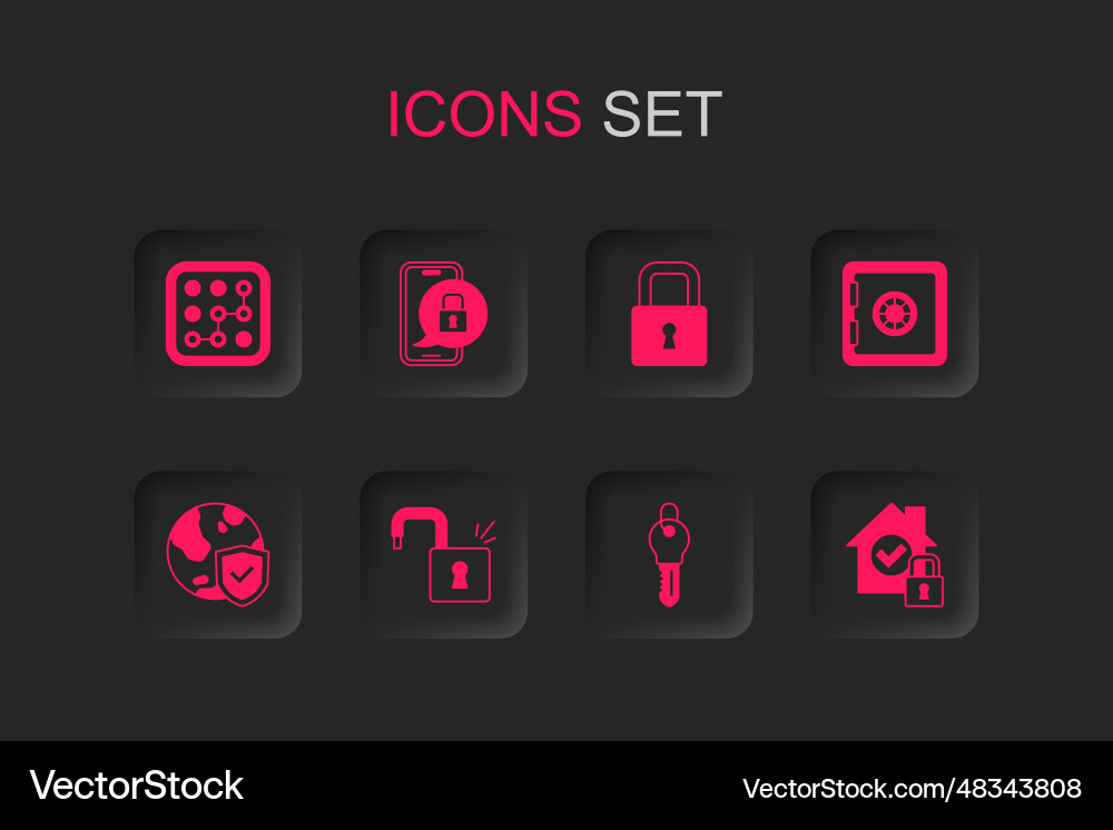 Set open padlock mobile with closed graphic Set open padlock mobile with closed graphic vector image
