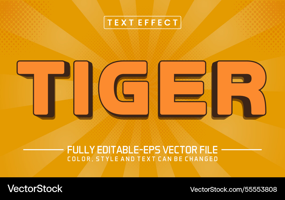 Tiger font text effect editable vector image