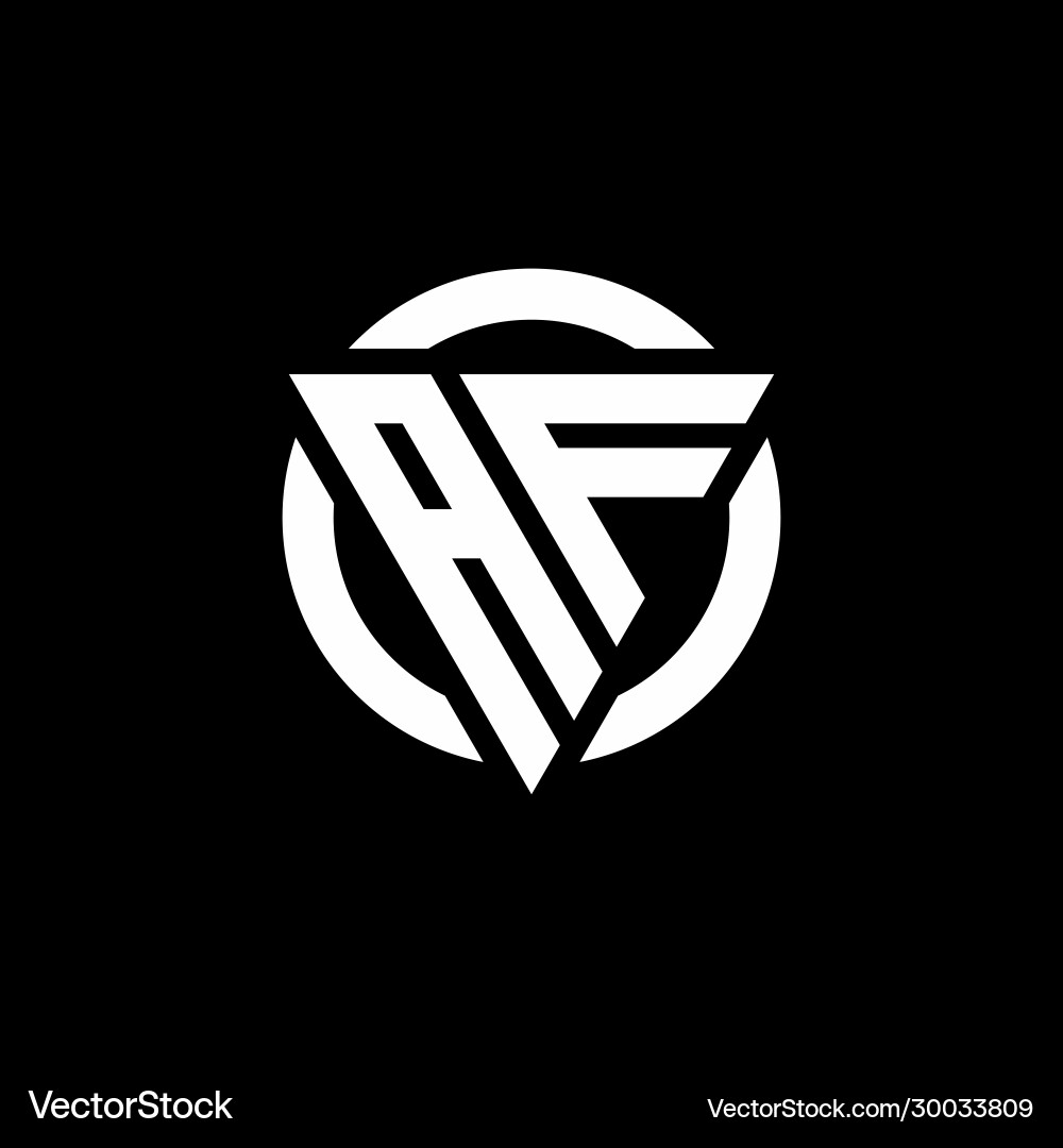 Af logo with triangle shape and circle rounded Vector Image