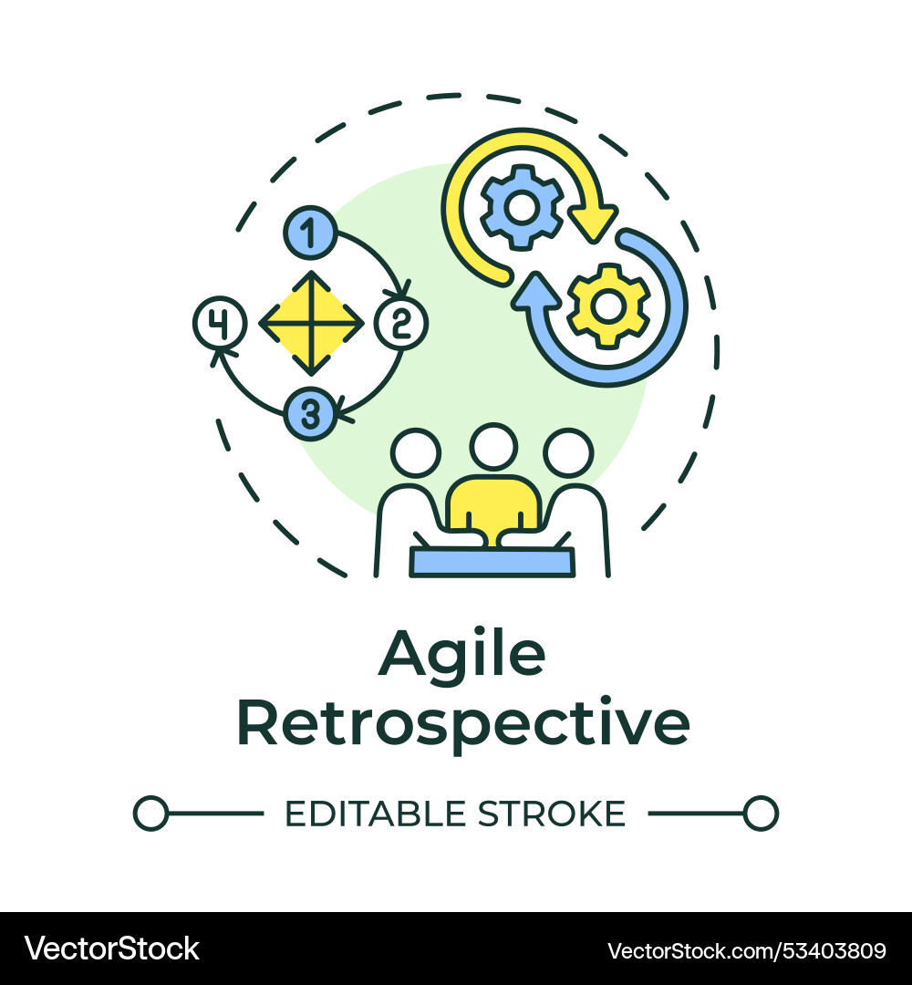 Agile retrospective multi color concept icon Agile retrospective multi color concept icon vector image