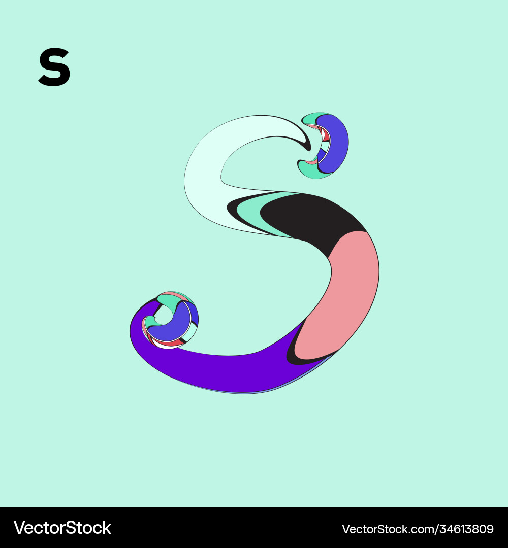 Alphabet typography logo letter with cartoon Vector Image