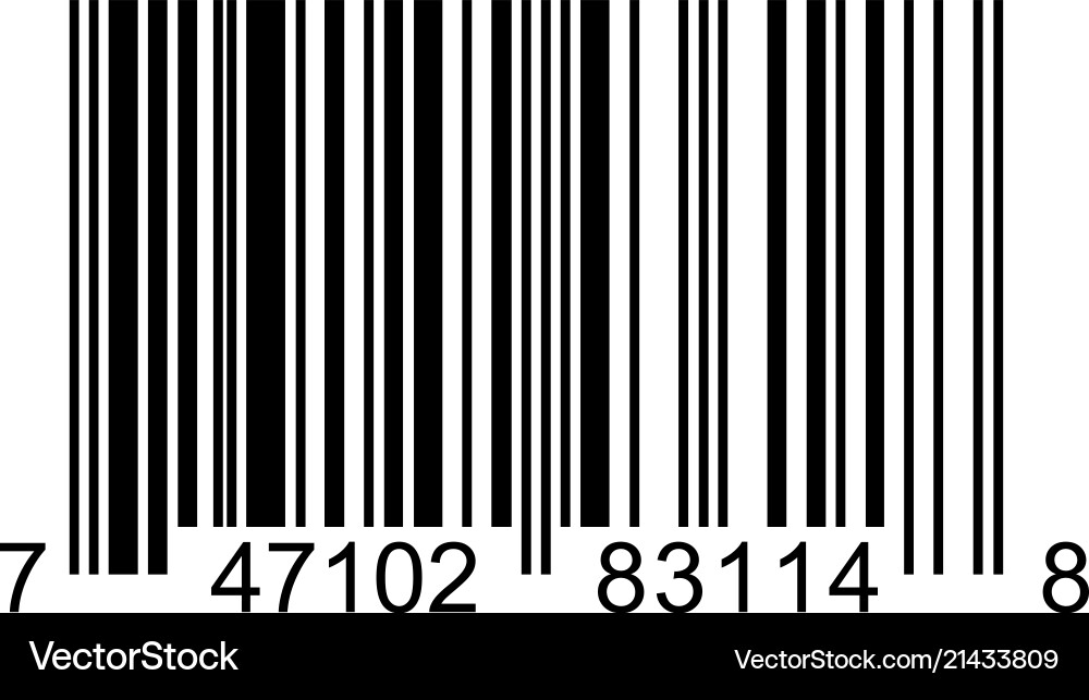 Bar code square label on white background vector image