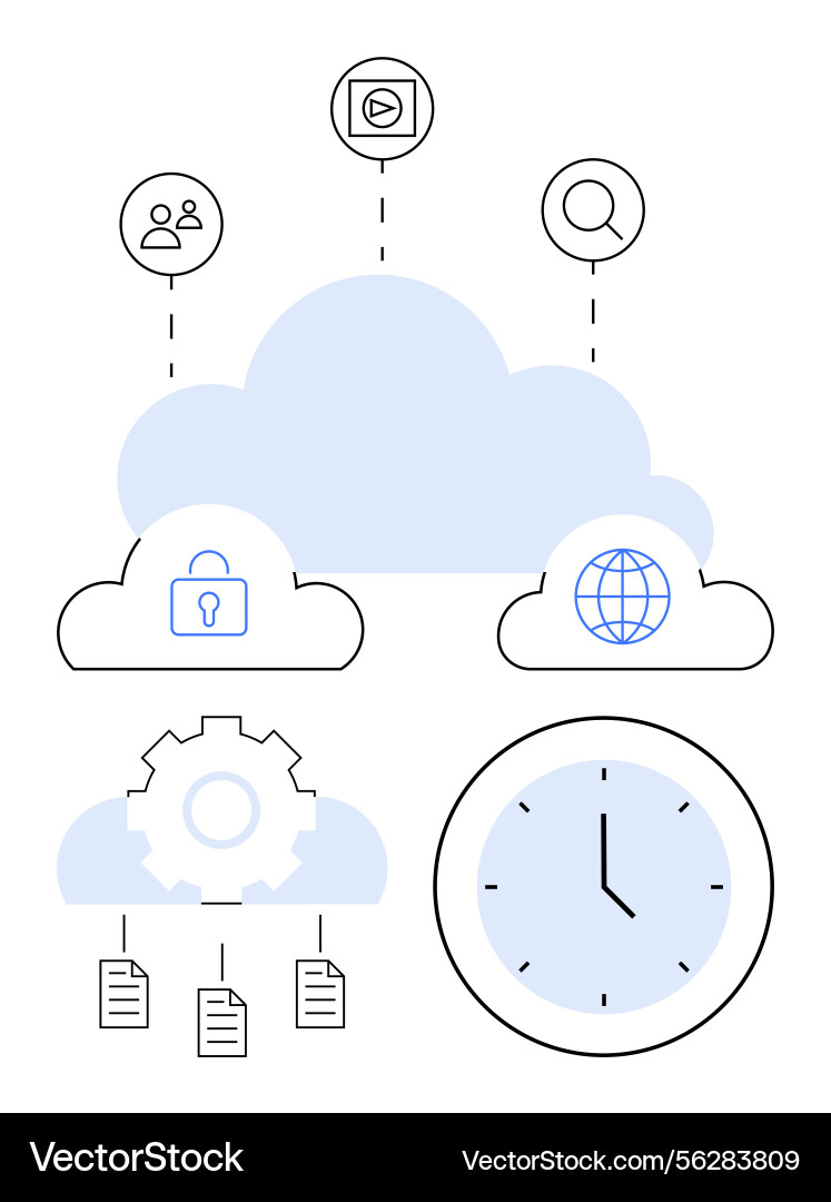 Cloud computing ecosystem with security Cloud computing ecosystem with security vector image