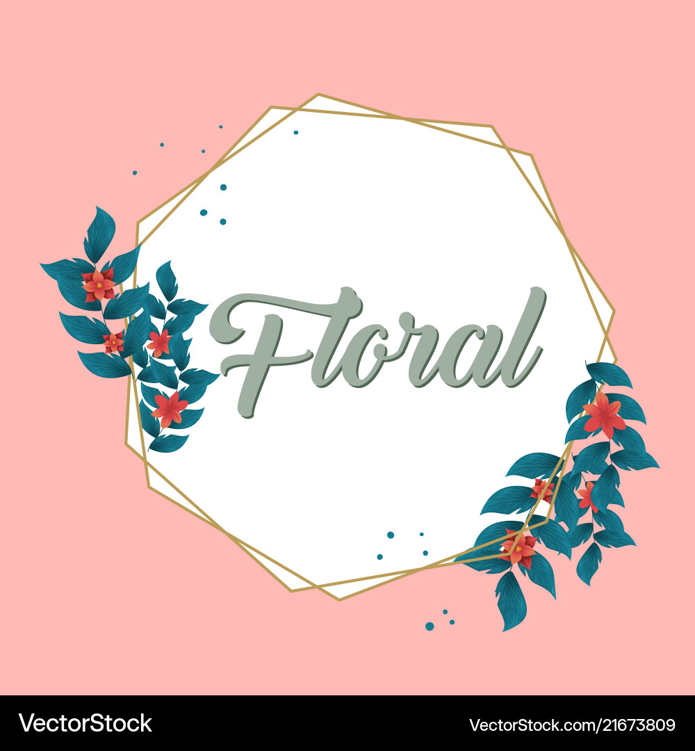 Floral flower geometry frame pink background Floral flower geometry frame pink background vector image
