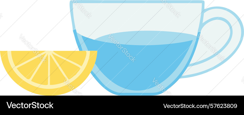 Glass of water with lemon slice design generative Vector Image