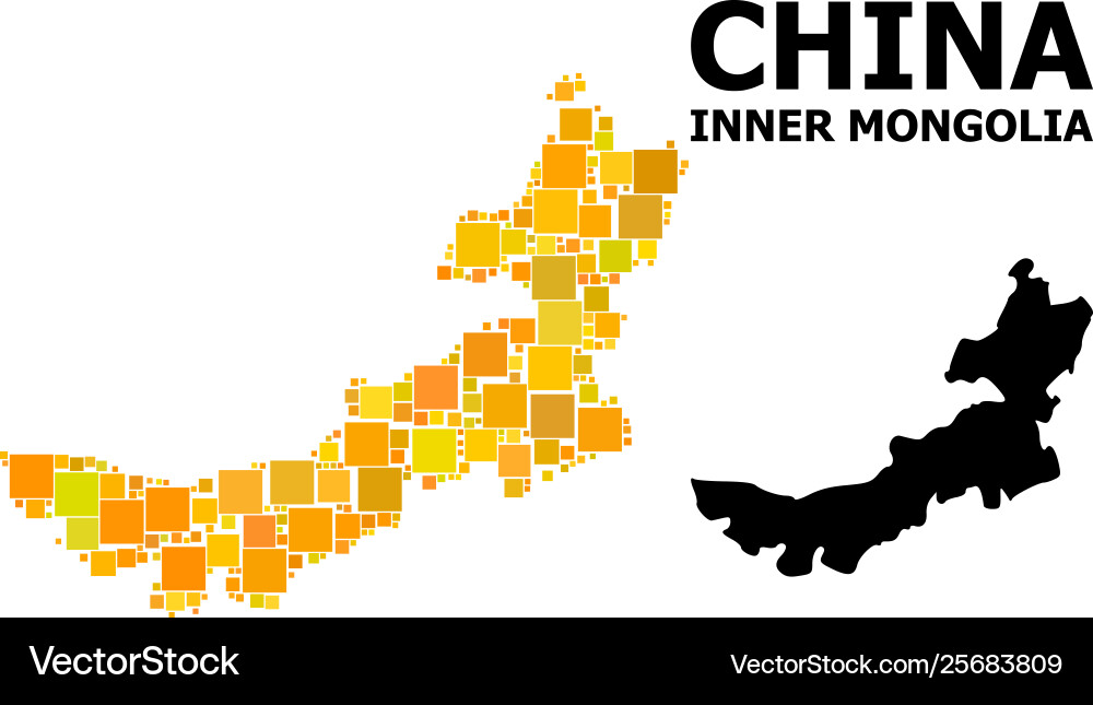 Golden square pattern map inner mongolia Vector Image