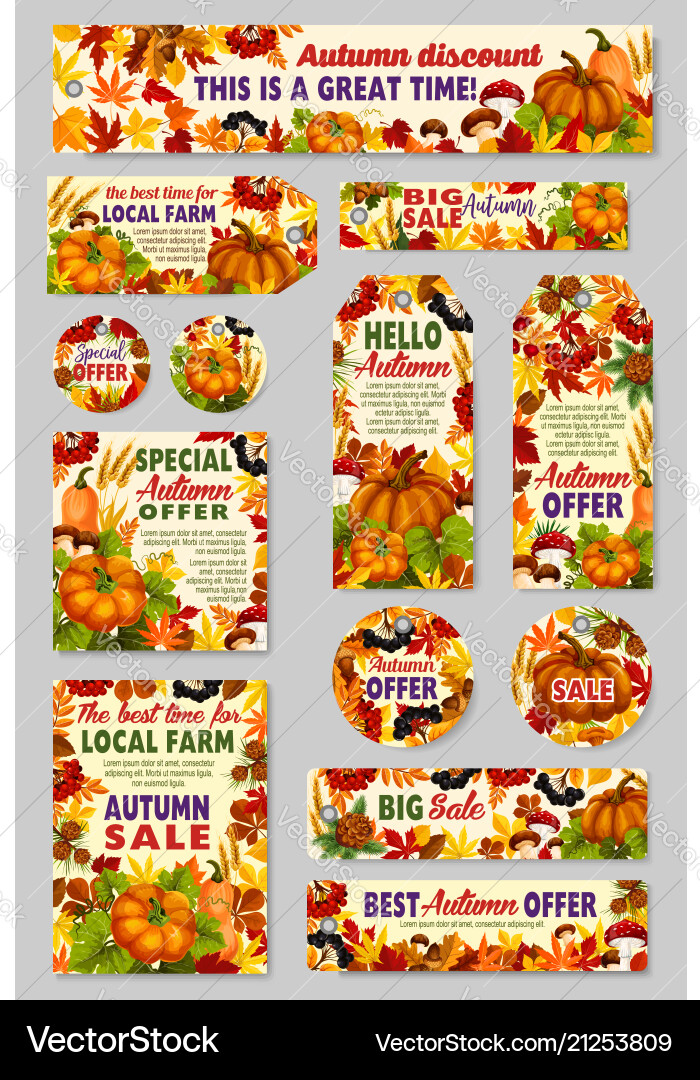 Herbst Verkauf Shop oder Bauernmarkt Rabatt Herbst Verkauf Shop oder Bauernmarkt Rabatt vektorbild
