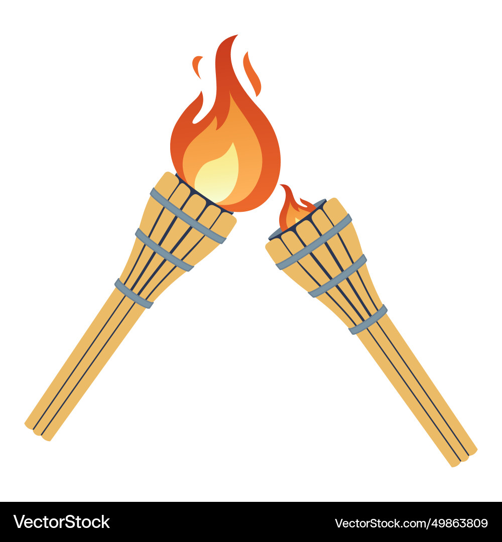 Ignition of a torch from another transfer Ignition of a torch from another transfer vector image