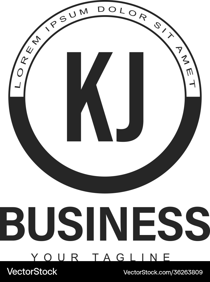 Kj initial a logo design with abstract style Kj initial a logo design with abstract style Vector Image