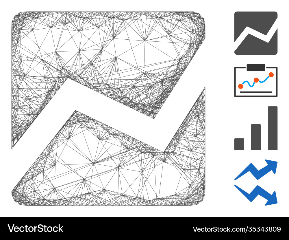 Linear analytics chart mesh Linear analytics chart mesh vector image